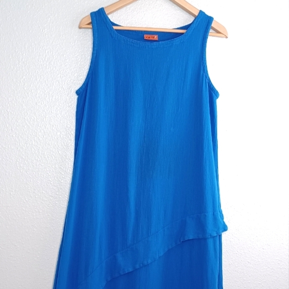 Oh My Gauze Sleeveless Lagenlook Minimalist Beach 100% Cotton Gauze Maxi Dress - Picture 4 of 15